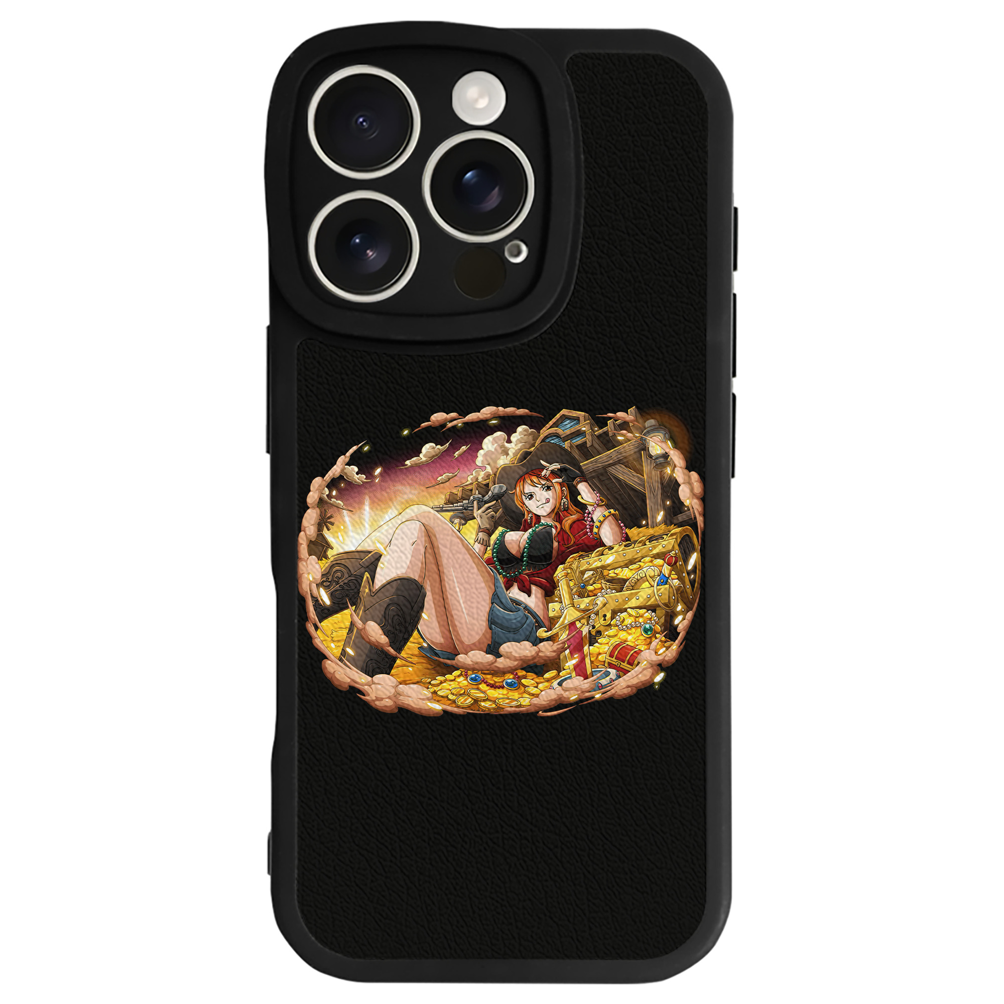（画像用） ワンピース ナミ ONE PIECE Nami 【iPhone 16シリーズ対応】シリコンスマホケース（レザー調） 材質：シリコン